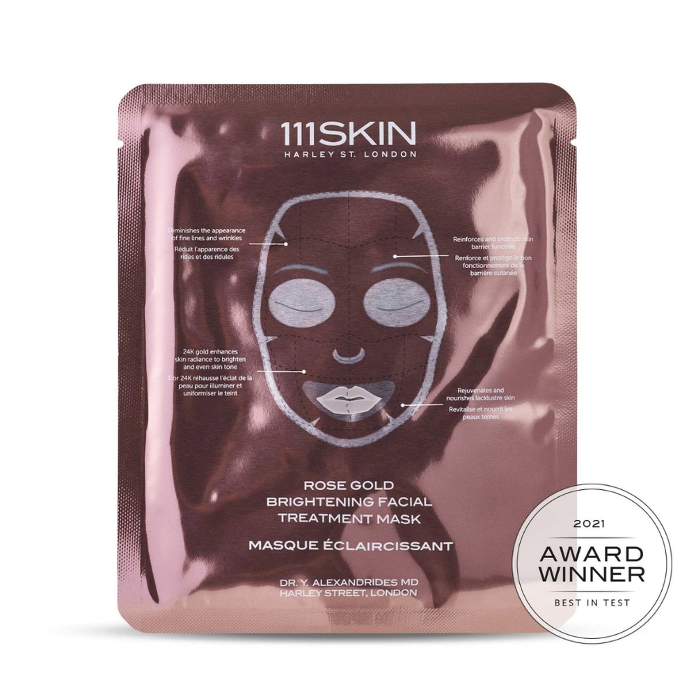 111SKIN ROSE GOLD BRIGHTENING FACIAL TREATMENT MASK, 1pc Colloidal Gold+Peptides